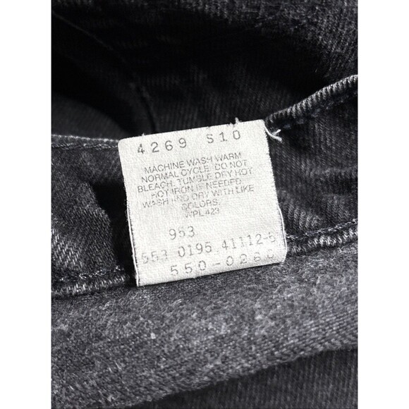 Vintage 90s Levi's 550 Jeans Relaxed Tapered Leg USA Black W36 34L, Real 36x34 - Picture 7 of 7